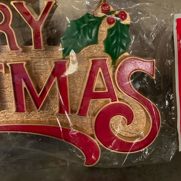 Vintage, NEW IN PLASTIC, MERRY CHRISTMAS, plastic wall decoration. 1960’s. - Picture 4 of 7